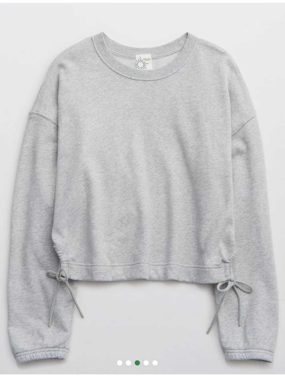 OFFLINE by aerie Light Gray Drawstring Crop Sweatshirt - Women